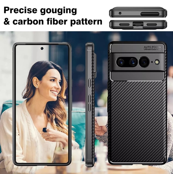Google Pixel 7A Black Phone Case Fiber Rubber Cover Shockproof NEW 📱 - Picture 8 of 13